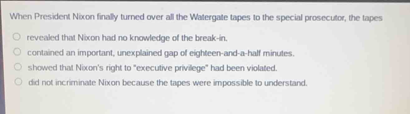 when president nixon finally turned over all the watergate tapes to the…