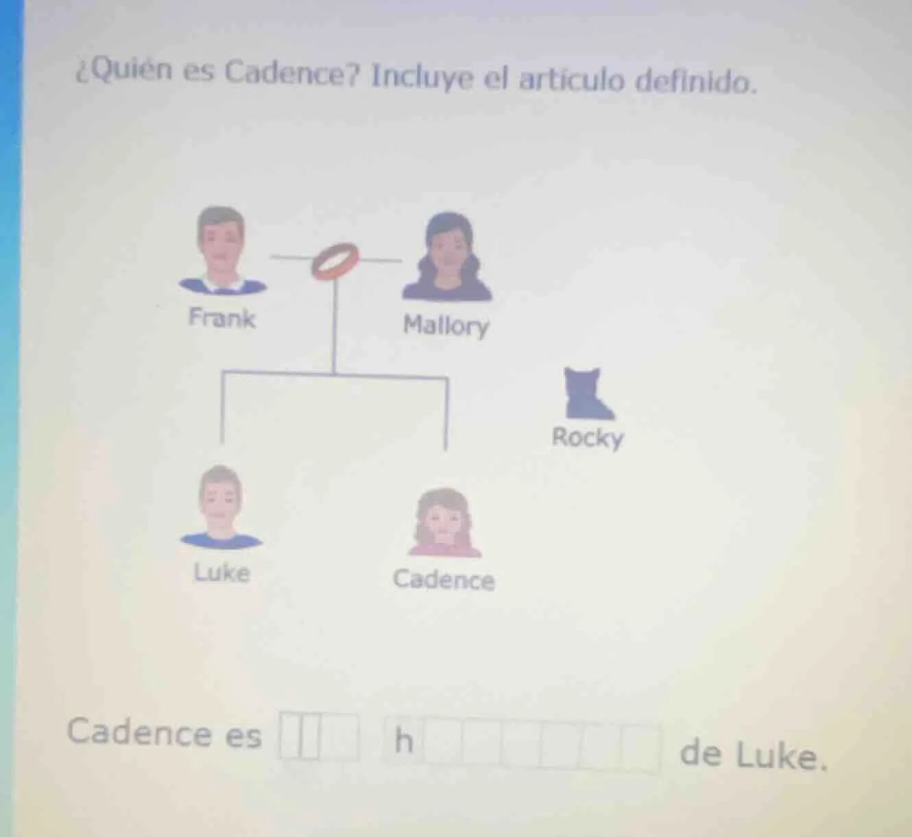 ¿quién es cadence? incluye el artículo definido. frank mallory rocky lu…