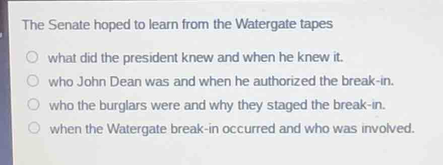 the senate hoped to learn from the watergate tapes what did the preside…