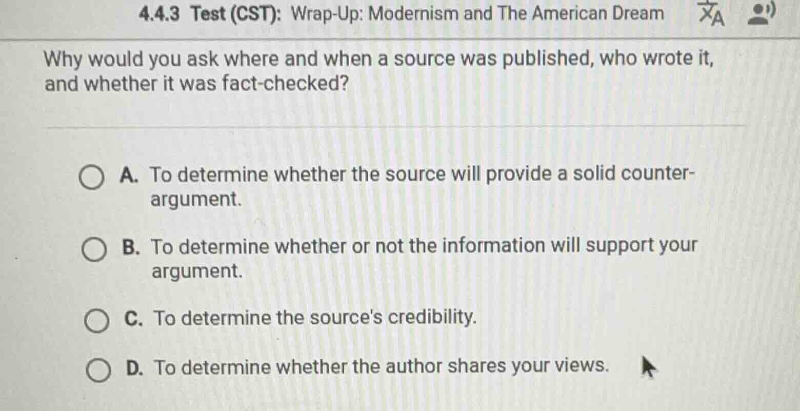4.4.3 test (cst): wrap-up: modernism and the american dream why would y…