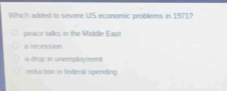 which added to severe us economic problems in 1971? peace talks in the …