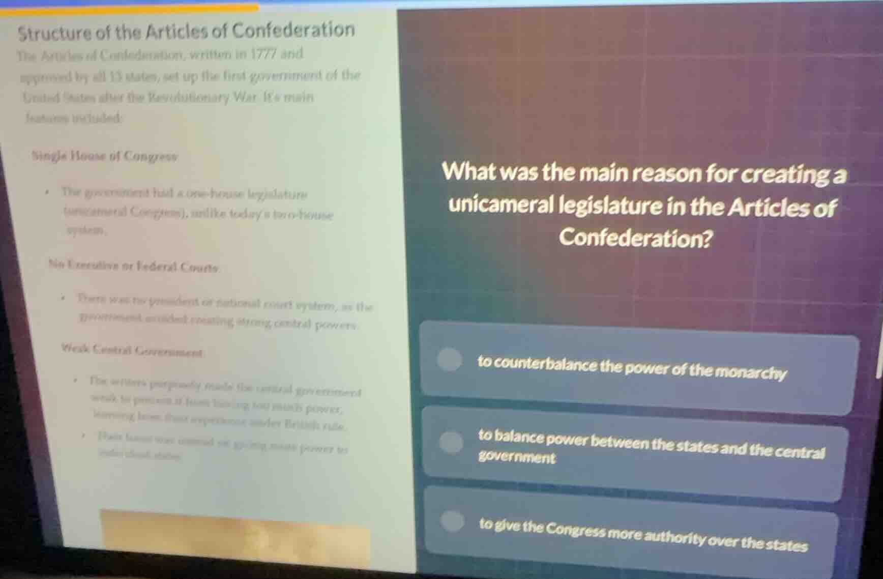 structure of the articles of confederation the articles of confederatio…