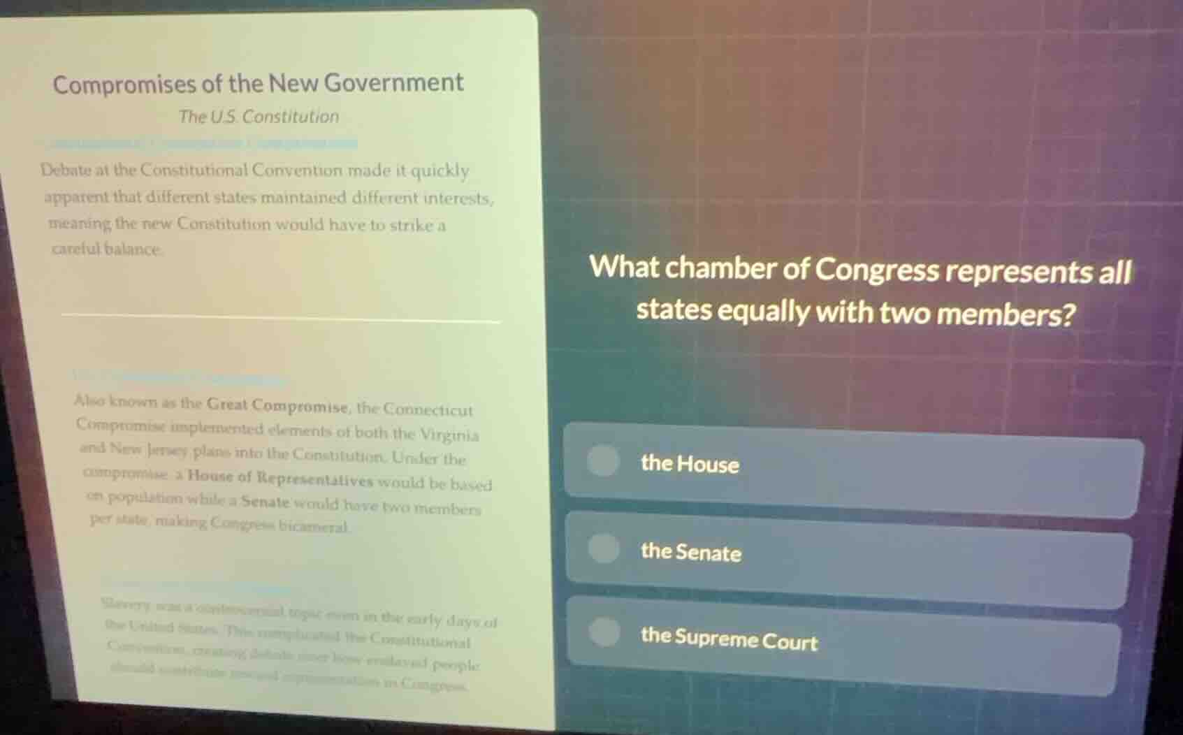 compromises of the new government the u.s. constitution debate at the c…