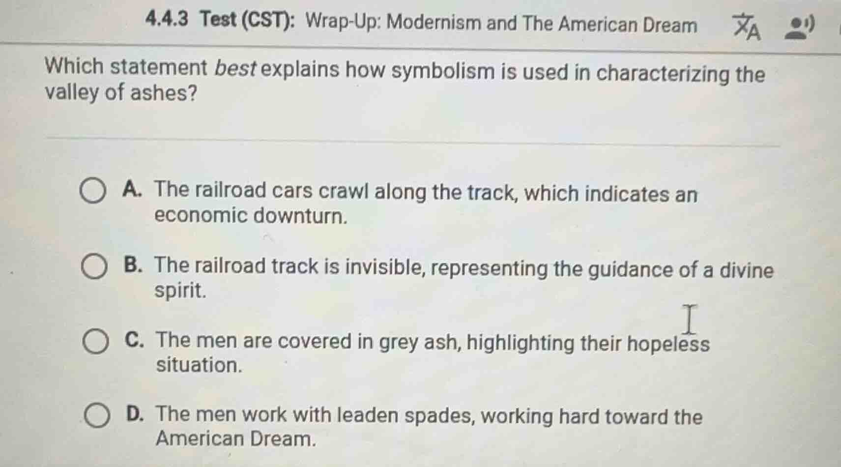 4.4.3 test (cst): wrap-up: modernism and the american dream which state…