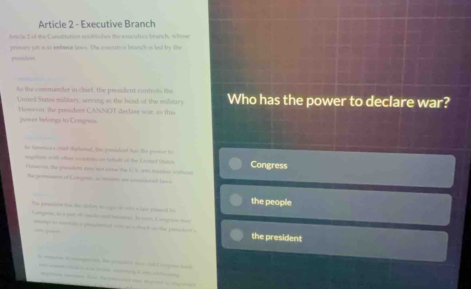 article 2 - executive branch article 2 of the constitution establishes …