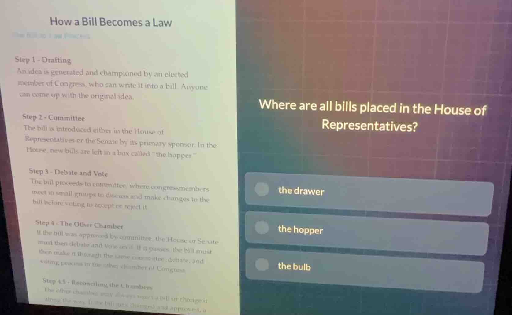 how a bill becomes a law step 1 - drafting an idea is generated and cha…