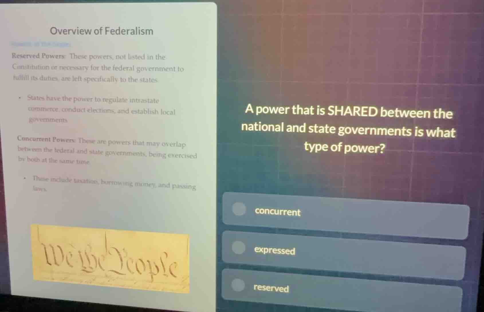 overview of federalism reserved powers: these powers, not listed in the…
