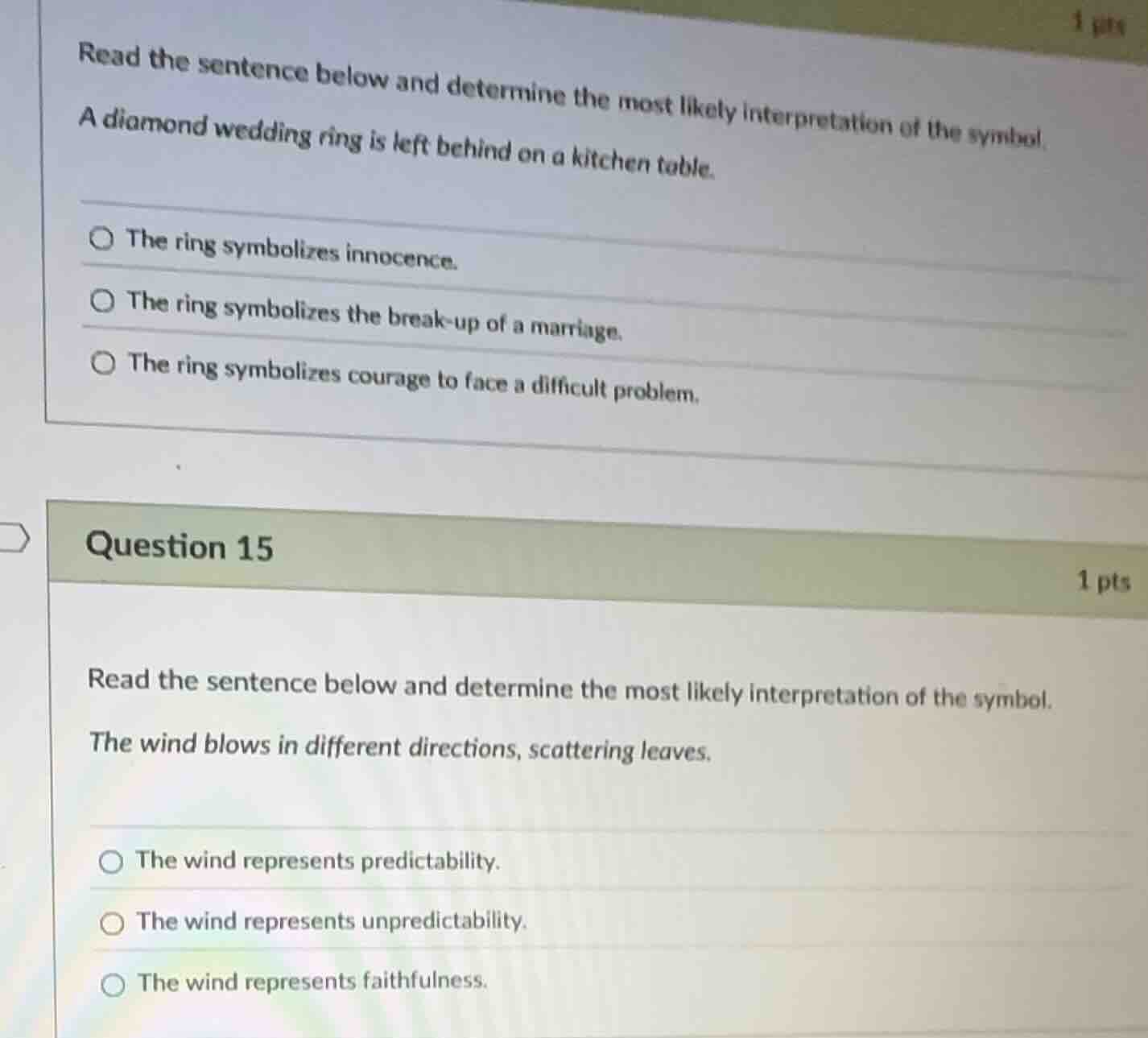 read the sentence below and determine the most likely interpretation of…