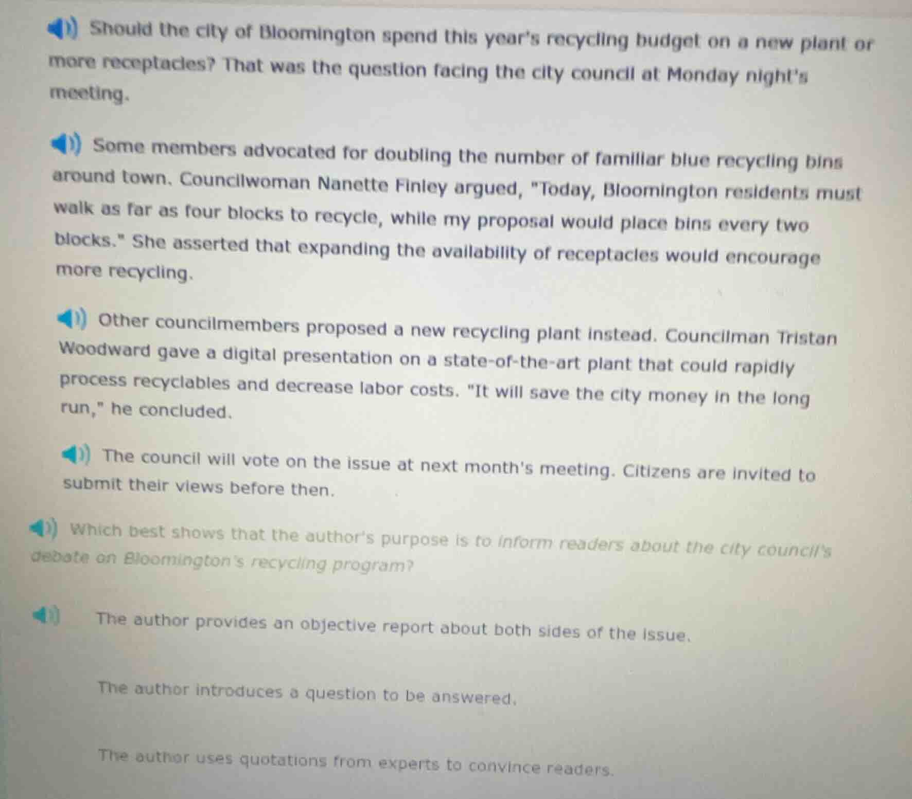 should the city of bloomington spend this years recycling budget on a n…