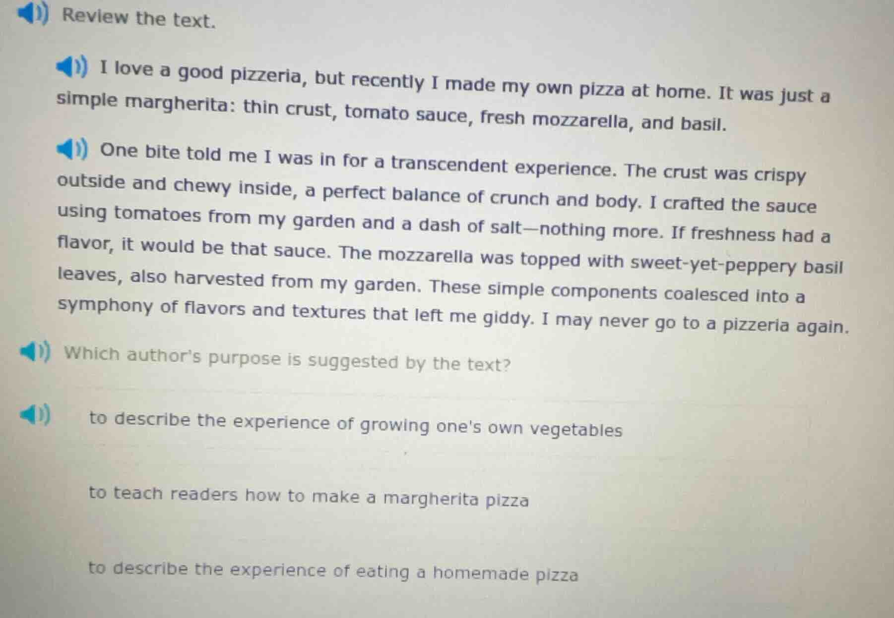 review the text. i love a good pizzeria, but recently i made my own piz…