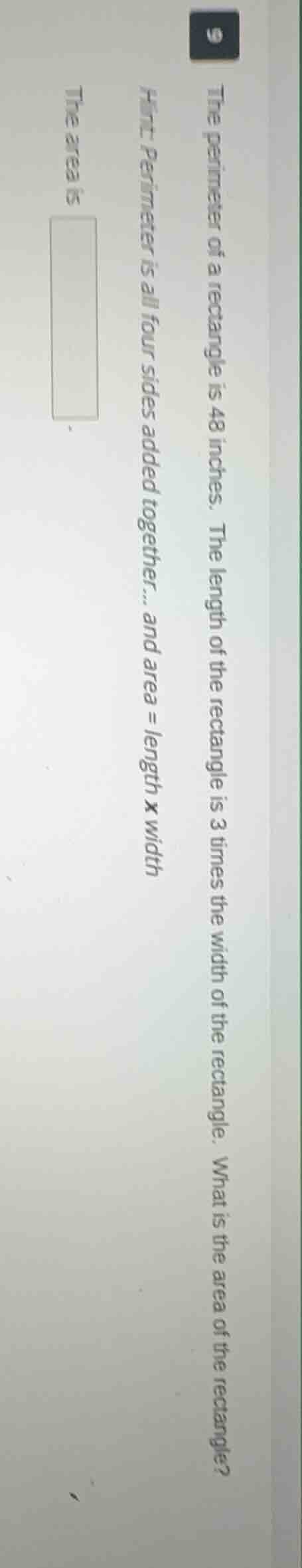 the perimeter of a rectangle is 48 inches. the length of the rectangle …