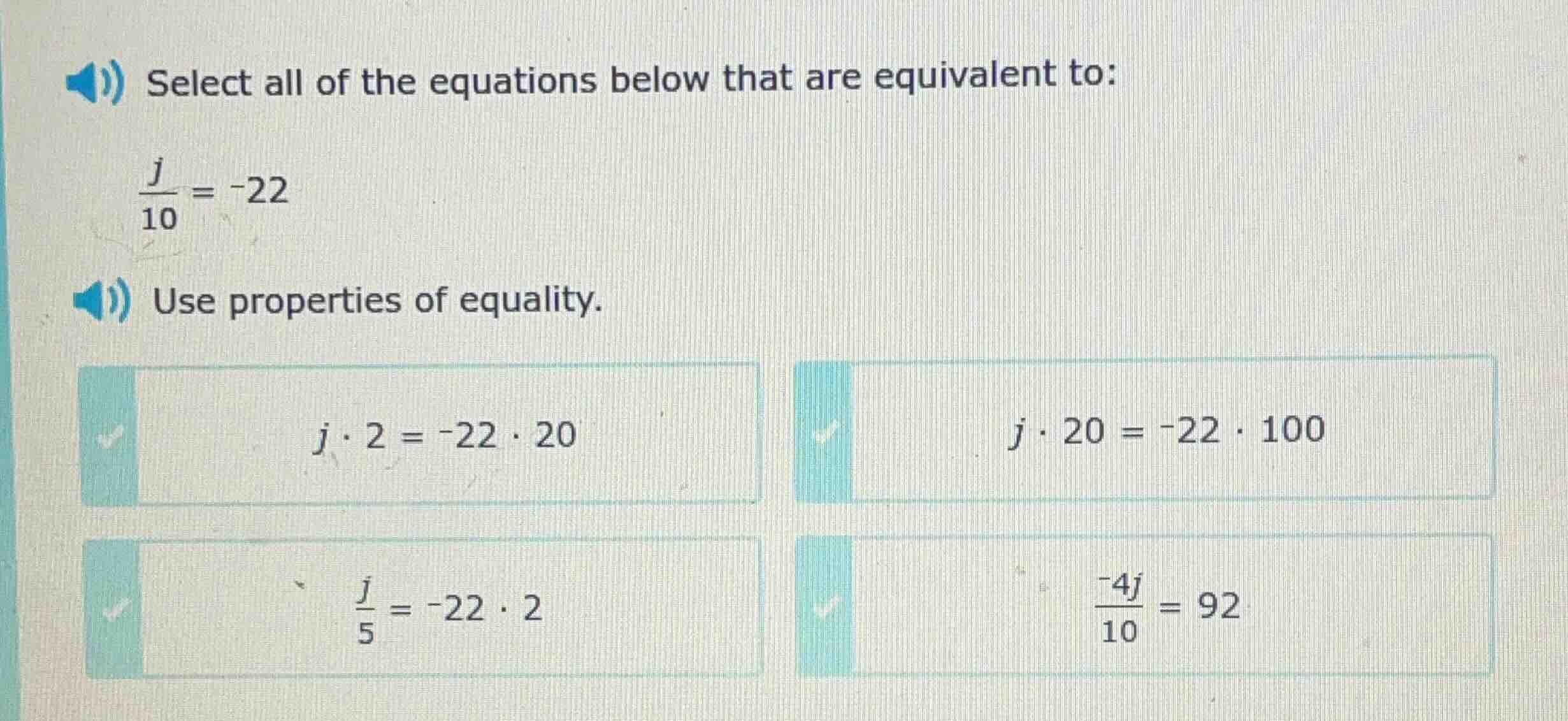 select all of the equations below that are equivalent to: \\(\\frac{j}{…