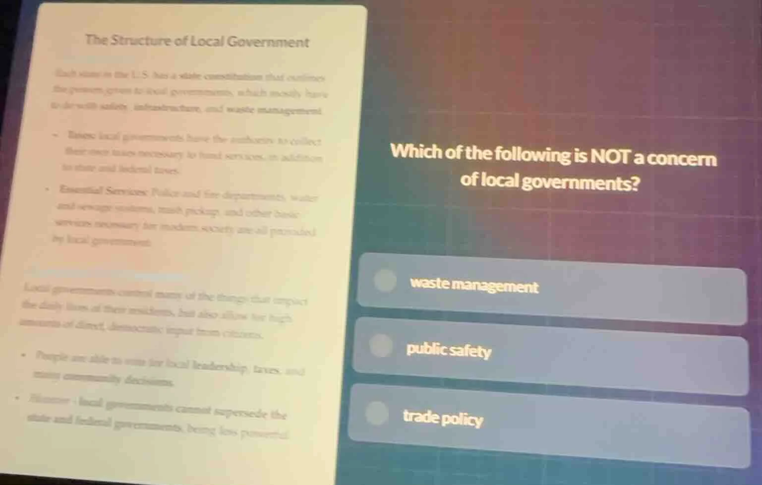 the structure of local government each state in the u.s. has a state co…