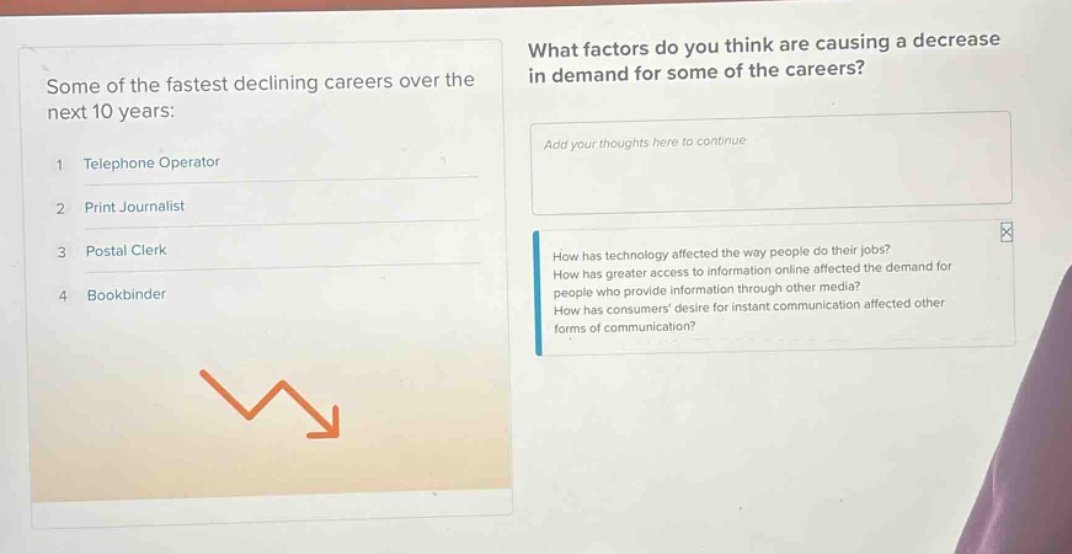 some of the fastest declining careers over the next 10 years: 1 telepho…