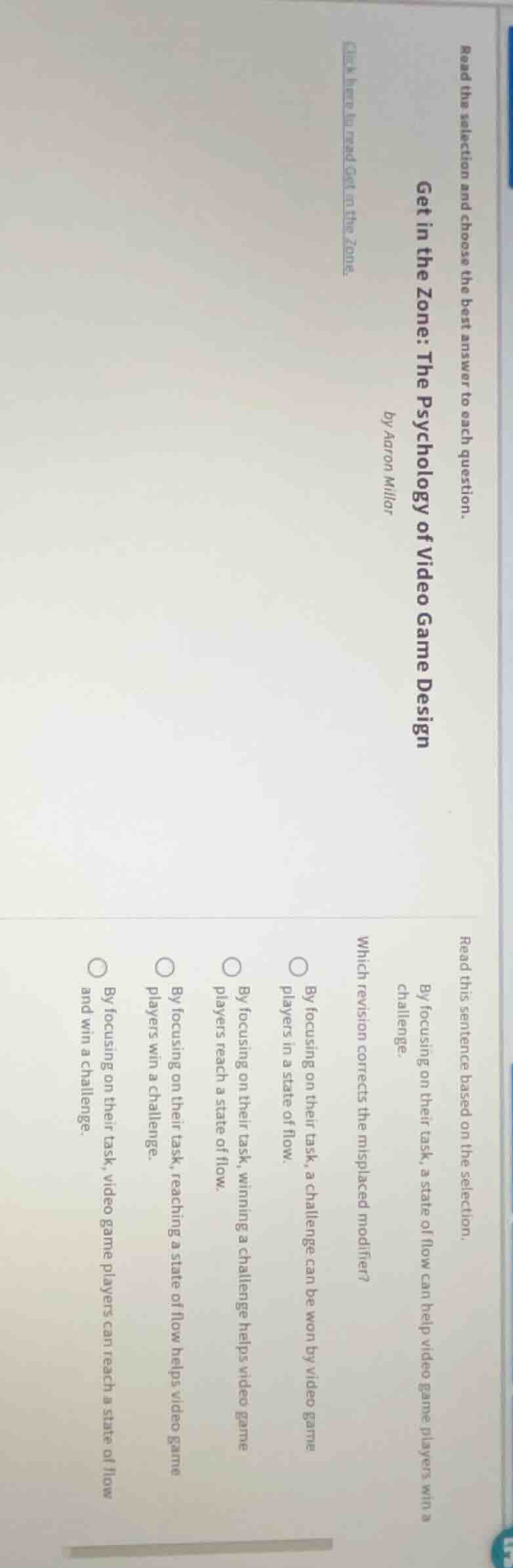 read the selection and choose the best answer to each question. get in …