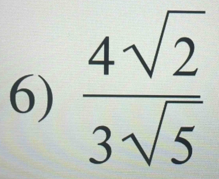 6) \\(\\frac{4\\sqrt{2}}{3\\sqrt{5}}\\)