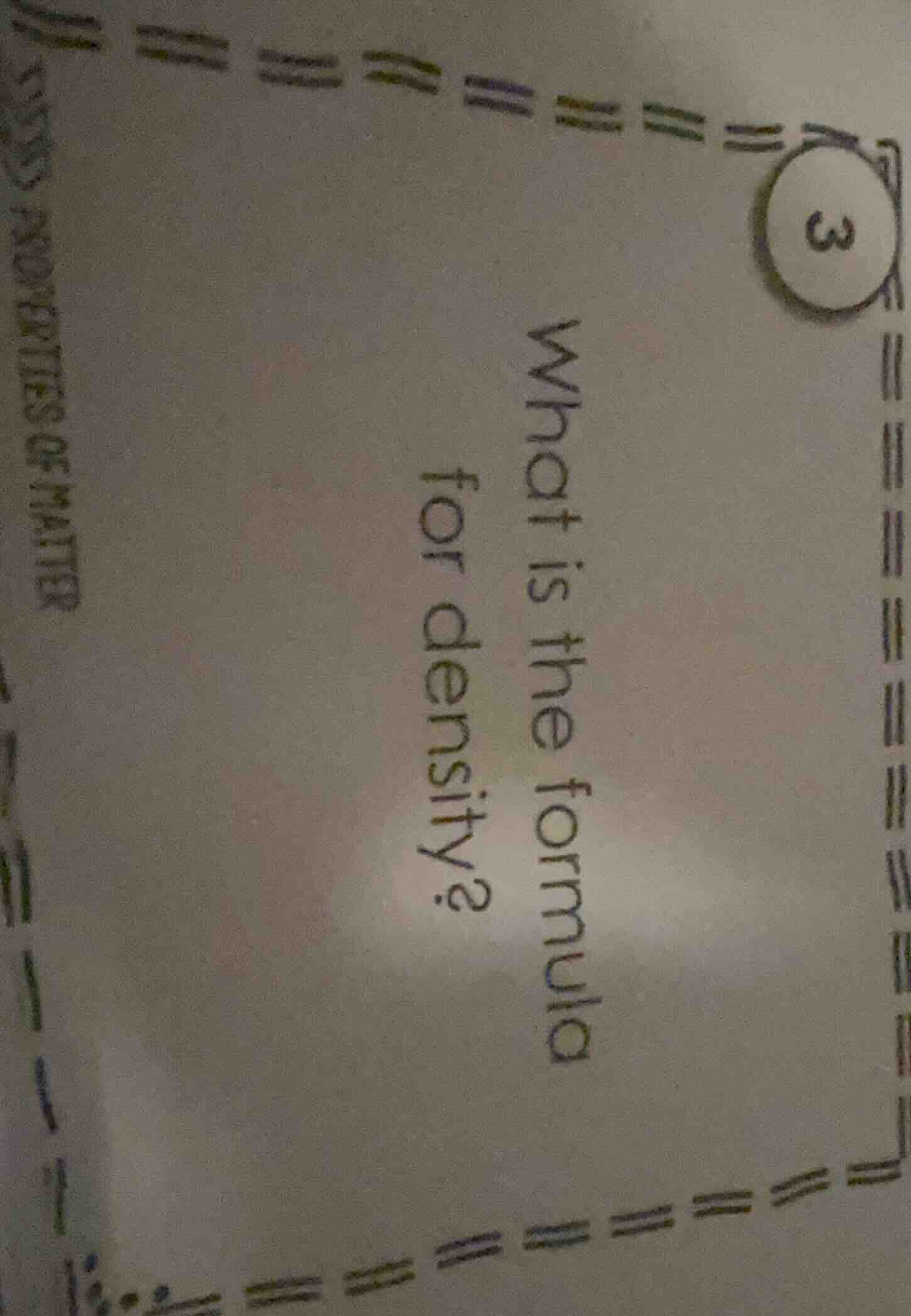 3 what is the formula for density?
