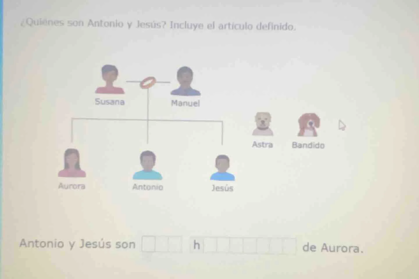 ¿quiénes son antonio y jesús? incluye el artículo definido. susana manu…