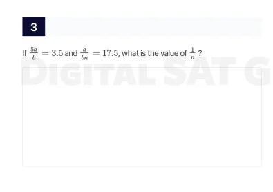 3 if \\(\frac{5a}{b} = 3.5\\) and \\(\frac{a}{bn} = 17.5\\), what is th…