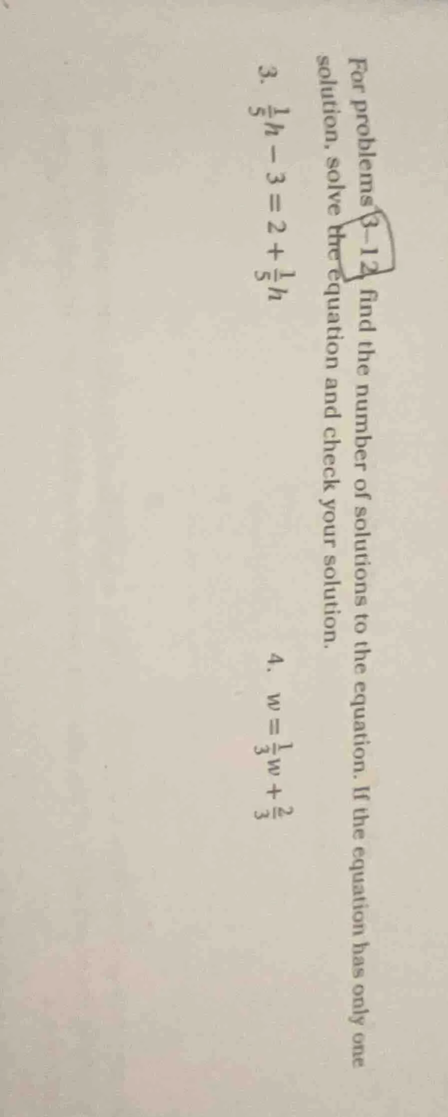 for problems 3–12, find the number of solutions to the equation. if the…
