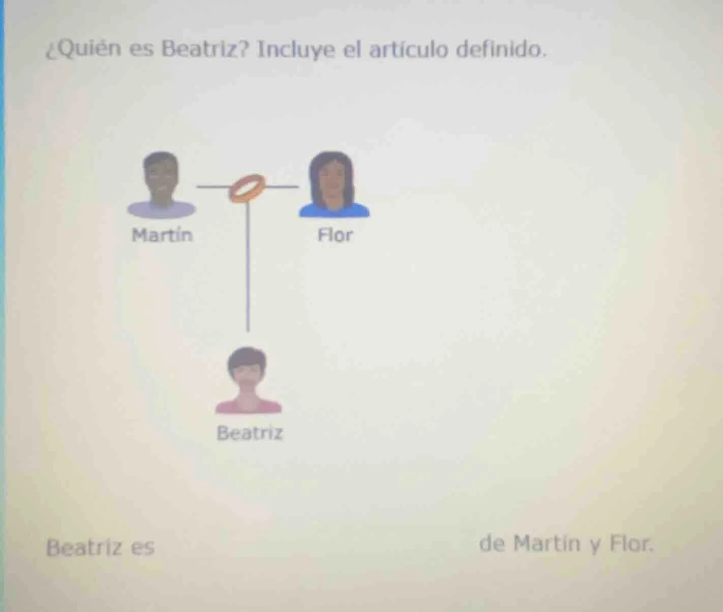 ¿quién es beatriz? incluye el artículo definido. martin flor beatriz be…
