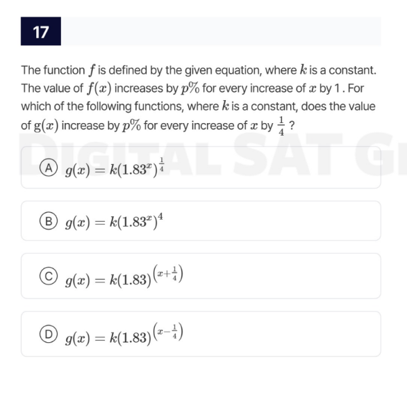 17 the function ( f ) is defined by the given equation, where ( k ) is …