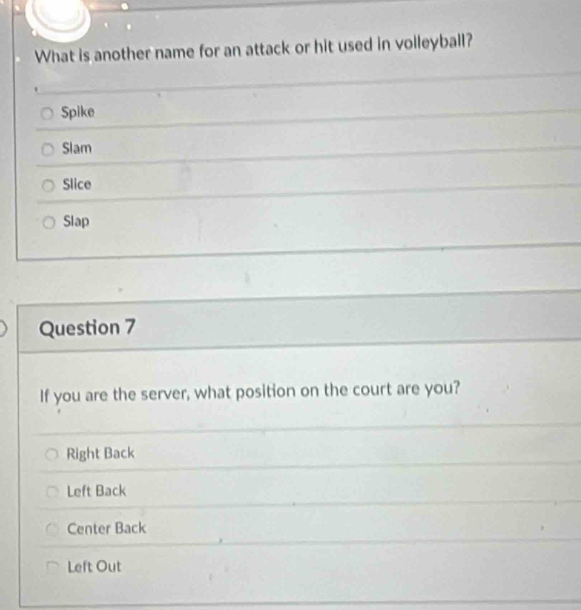 what is another name for an attack or hit used in volleyball? spike sla…