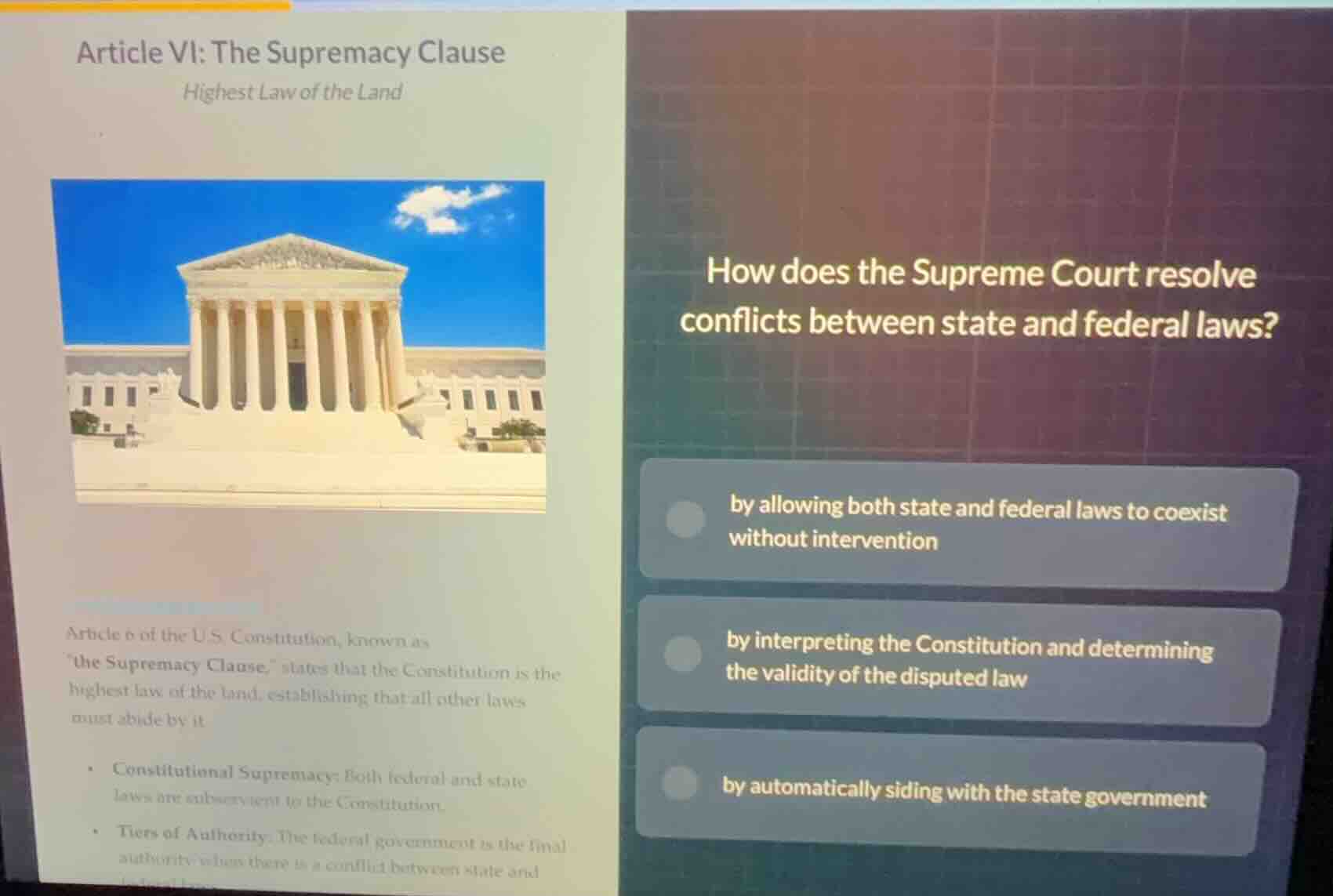 article vi: the supremacy clause highest law of the land article 6 of t…
