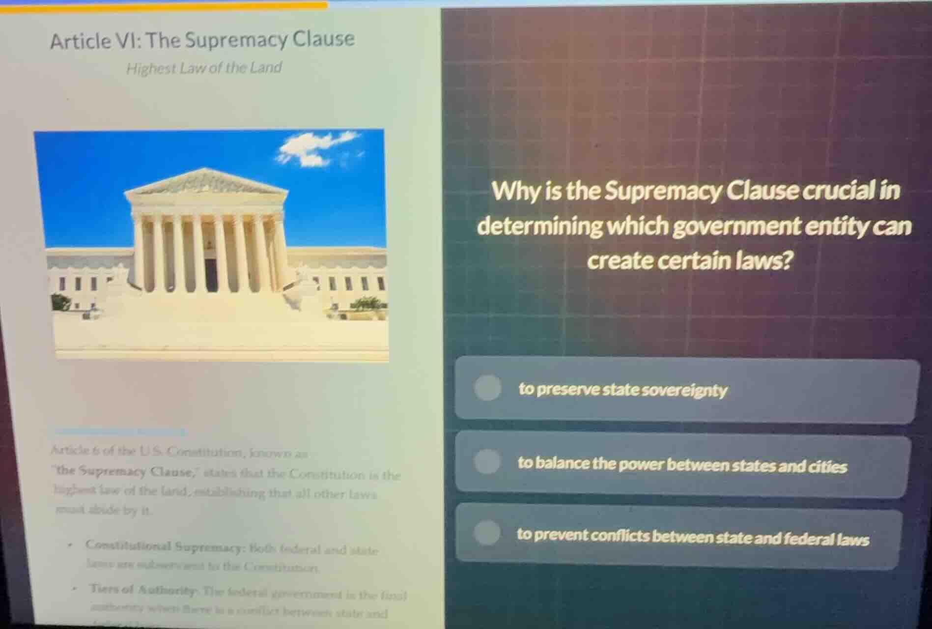 article vi: the supremacy clause highest law of the land article 6 of t…