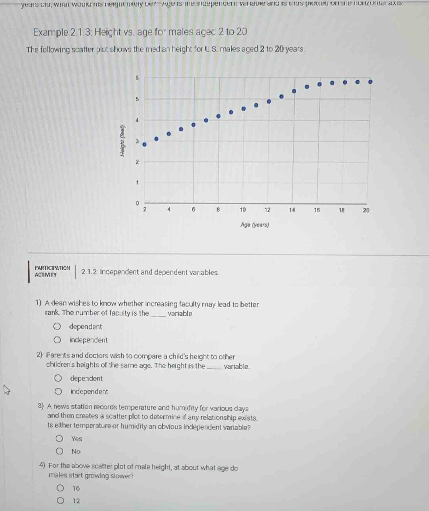 example 2.1.3: height vs. age for males aged 2 to 20. the following sca…