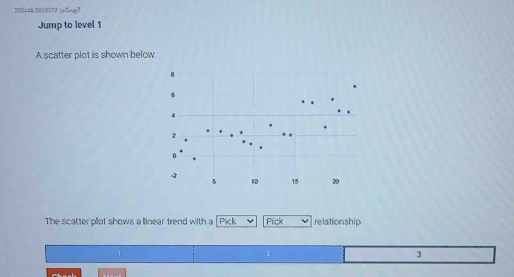 720448.5819272 cx3nq7 jump to level 1 a scatter plot is shown below. th…