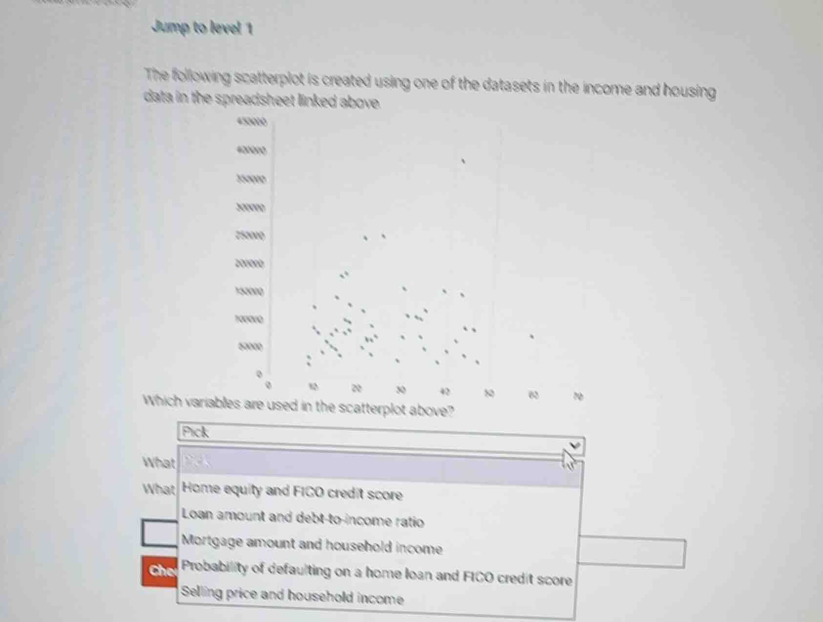 jump to level 1 the following scatterplot is created using one of the d…