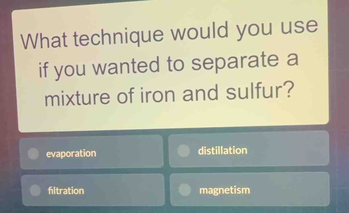 what technique would you use if you wanted to separate a mixture of iro…