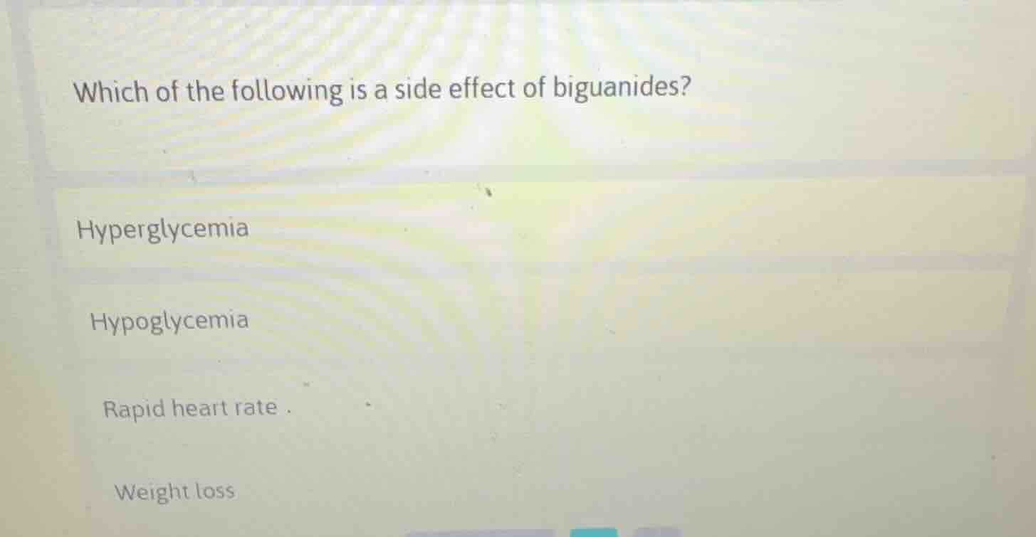 which of the following is a side effect of biguanides? hyperglycemia hy…