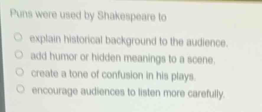 puns were used by shakespeare to explain historical background to the a…