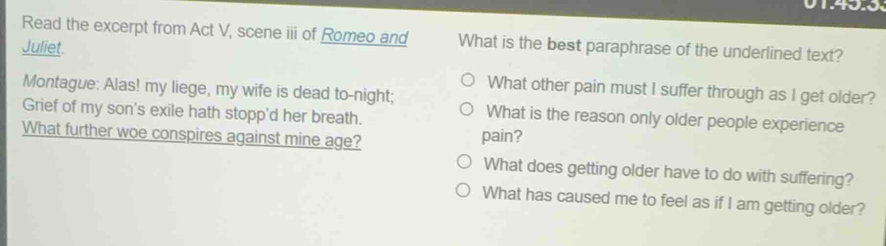 read the excerpt from act v, scene iii of romeo and juliet. montague: a…
