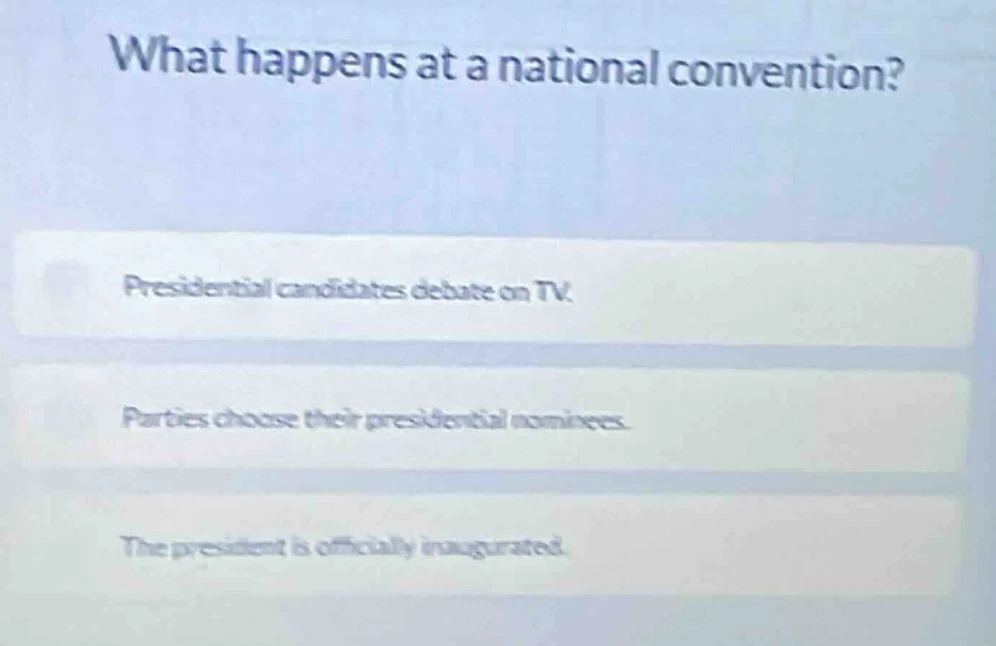 what happens at a national convention? presidential candidates debate o…