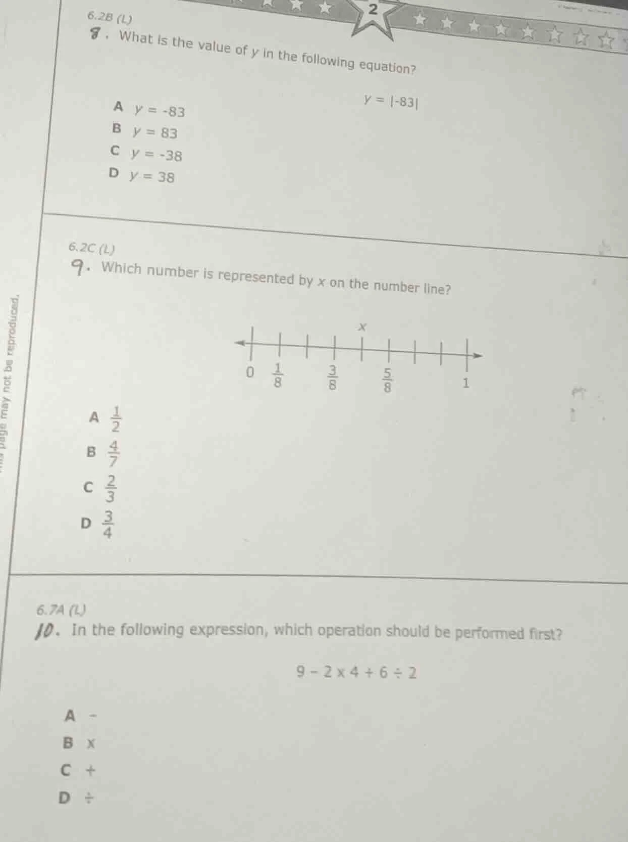 6.2b (l) 8. what is the value of y in the following equation? $y = |-83…