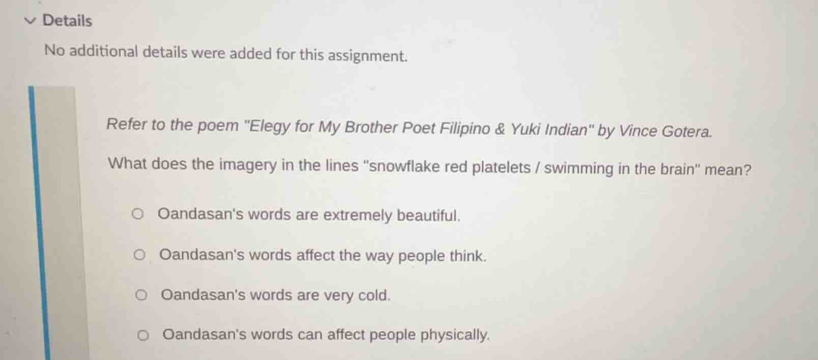 details no additional details were added for this assignment. refer to …