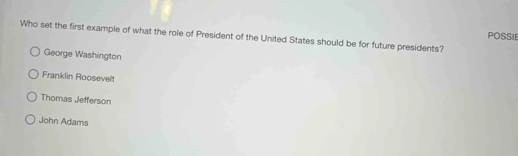 who set the first example of what the role of president of the united s…