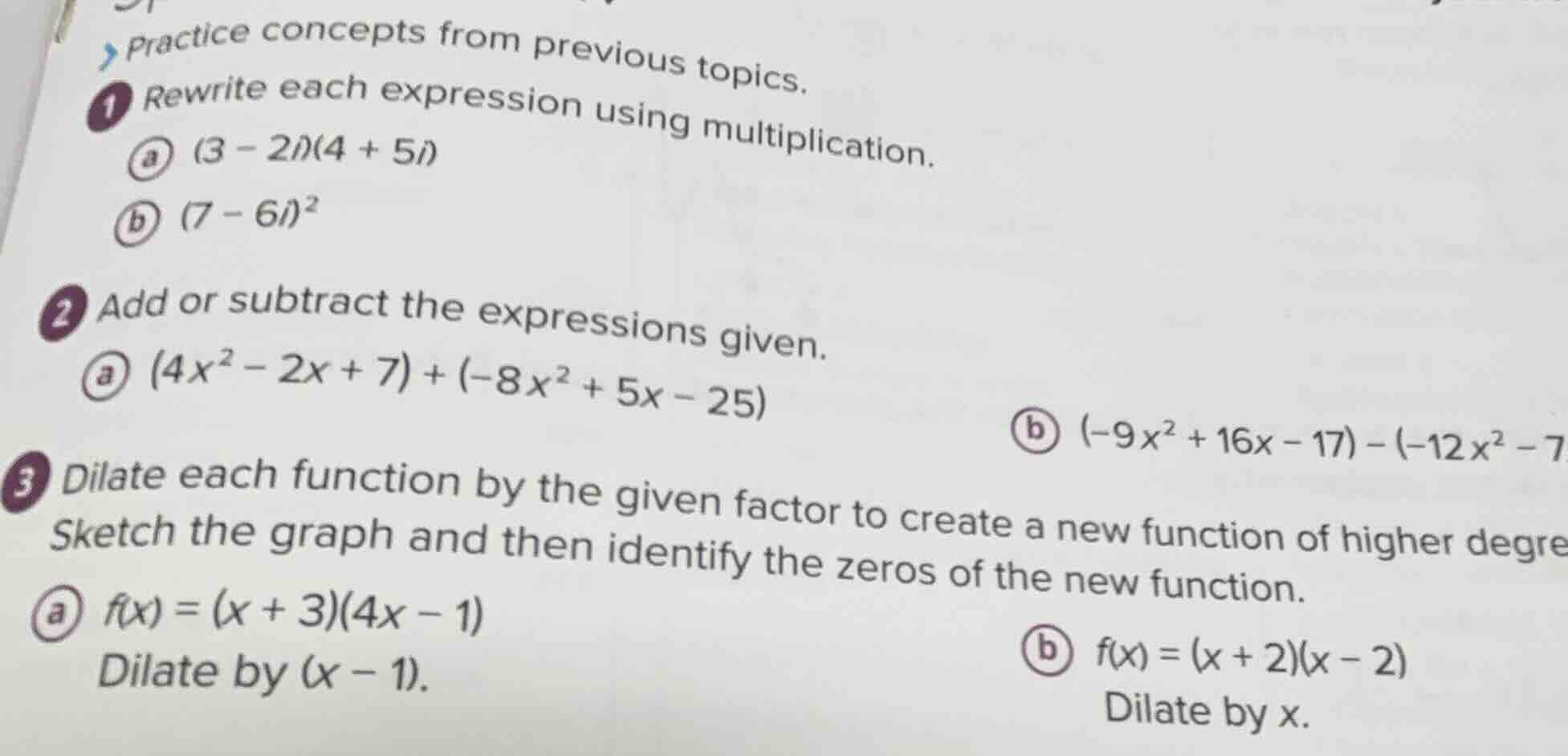 practice concepts from previous topics. 1 rewrite each expression using…