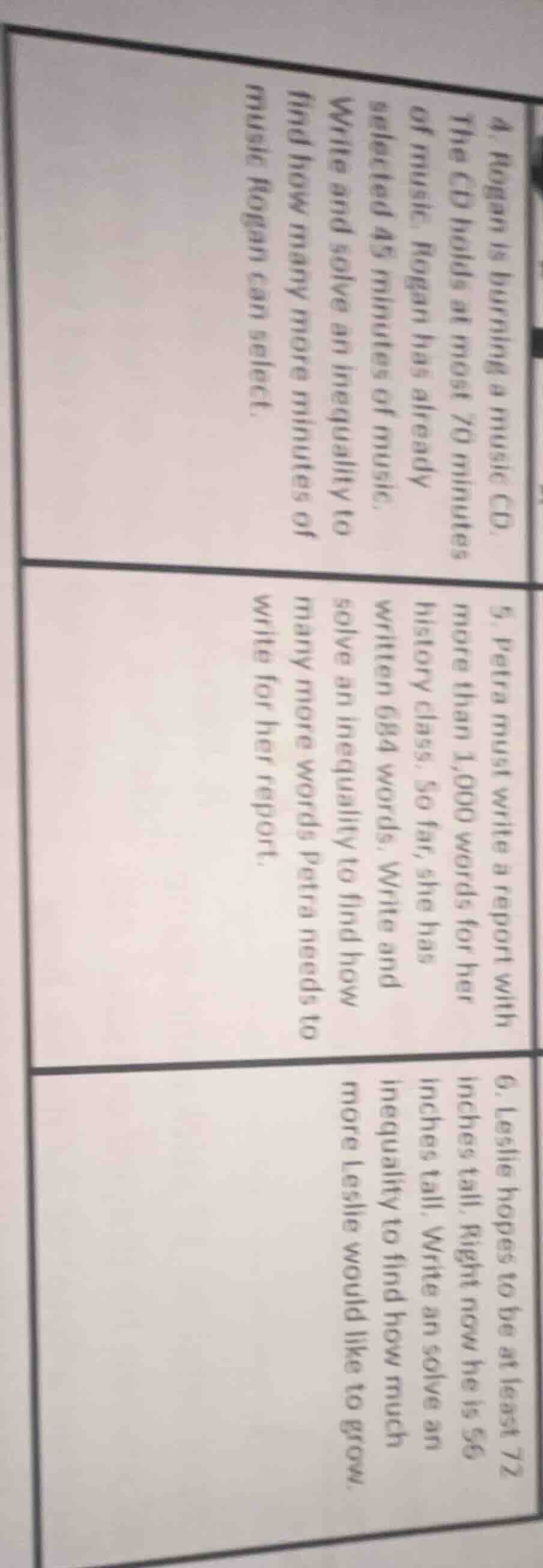 4. rogan is burning a music cd. the cd holds at most 70 minutes of musi…