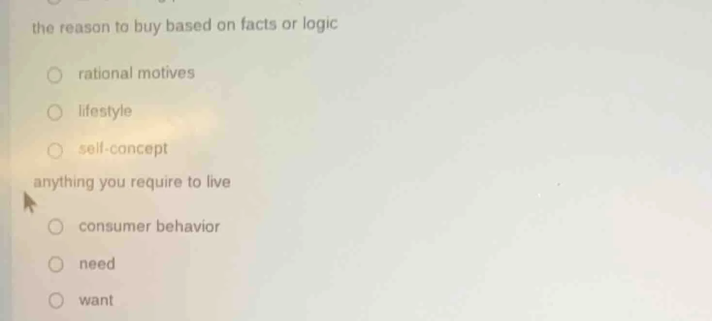 the reason to buy based on facts or logic rational motives lifestyle se…
