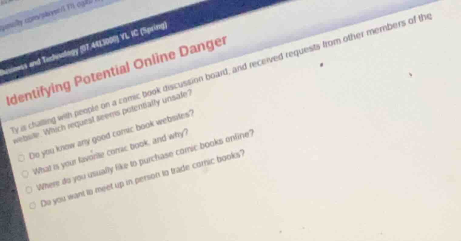 identifying potential online danger ty is chatting with people on a com…