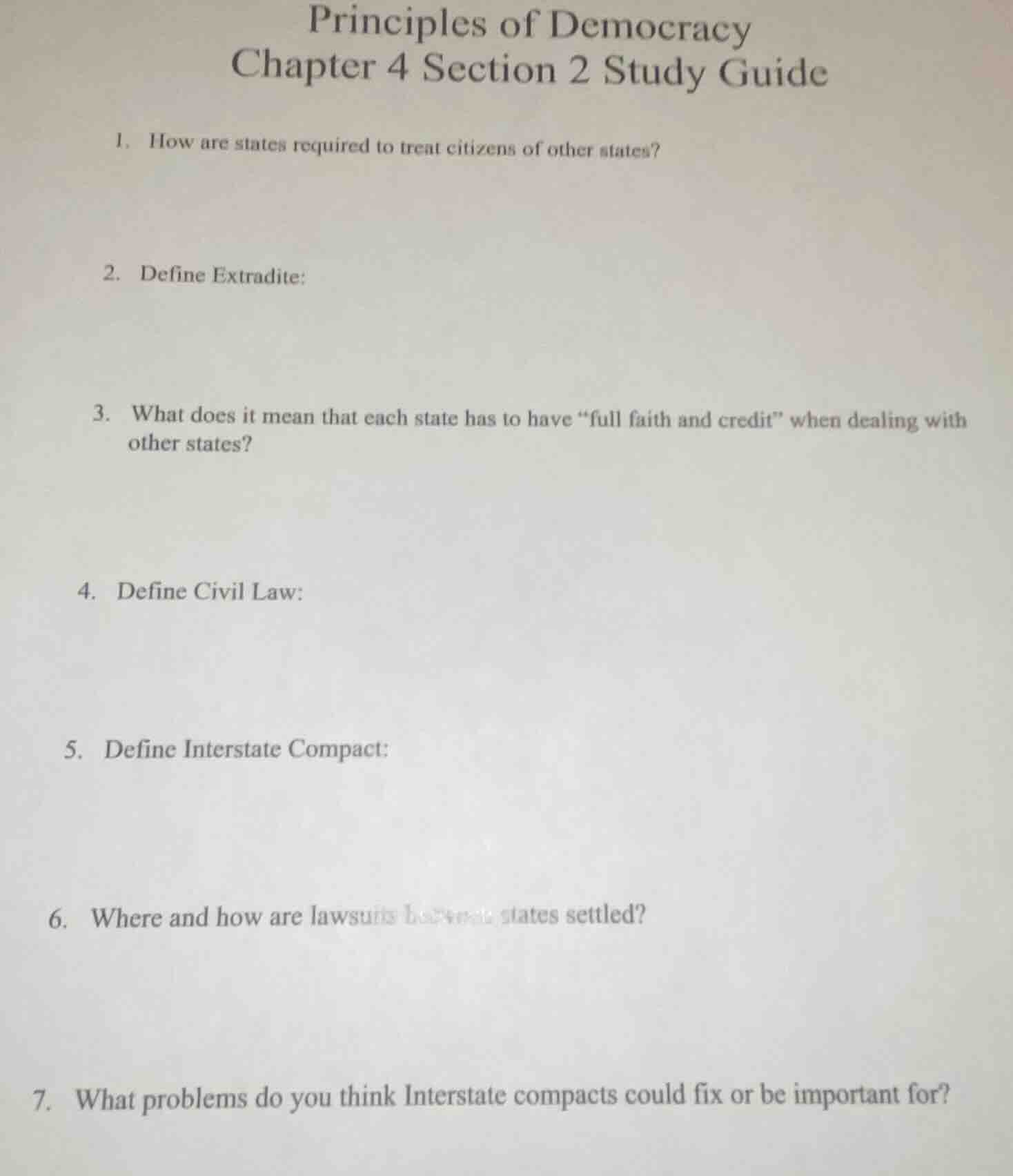 principles of democracy chapter 4 section 2 study guide 1. how are stat…