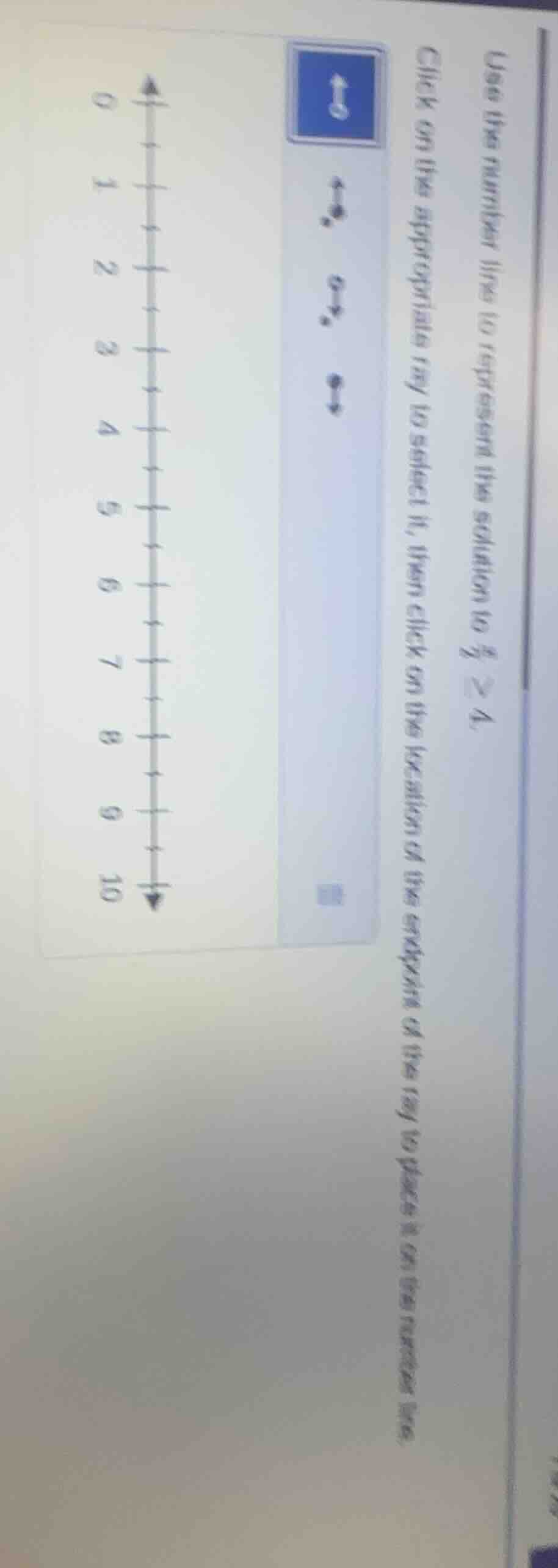 use the number line to represent the solution to \\( \\frac{x}{2} \\geq…