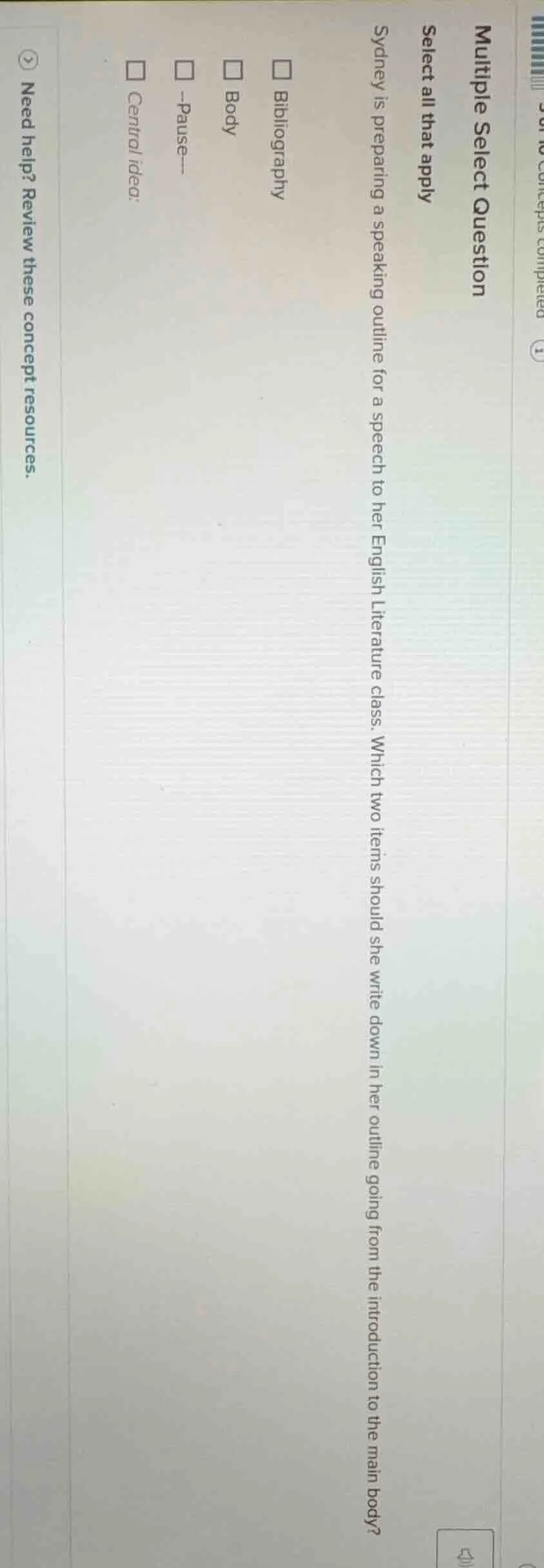 multiple select question select all that apply sydney is preparing a sp…