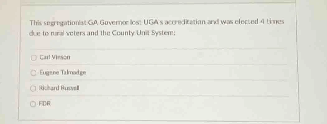 this segregationist ga governor lost ugas accreditation and was elected…