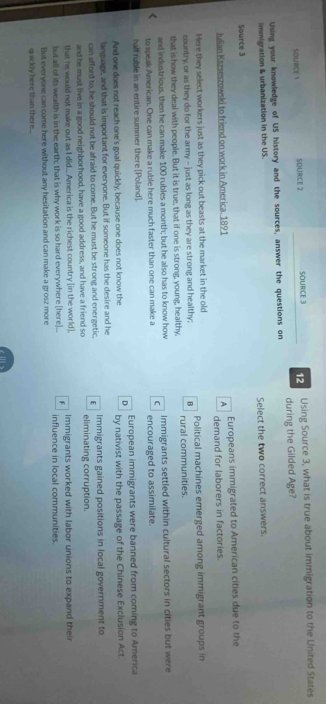using your knowledge of us history and the sources, answer the question…