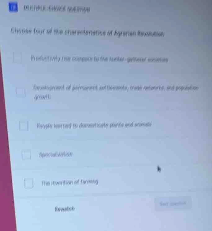 18 multiple choice question choose four of the characteristics of egypt…